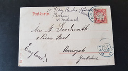 Munchen - Used In Pasing - Sent To Harrogate England 1904 - Bavaria