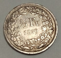 1/2 Franken 1850 Francs Franke 50 Rappen Silver Silber Argent Suisse Schweiz Münze Coin - Switzerland