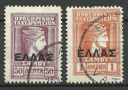 SAMOS GREECE Griechenland 1912 Michel 13 - 14 O - Samos