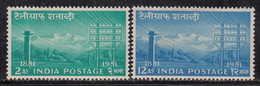 India MH1953, Indian Telegraph, Set Of 2, Telecom Poles - Unused Stamps