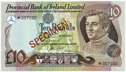 Northern Ireland - 10 Pounds - 1977 - Specimen - Provincial Bank Of Ireland Limited - 10 Pounds