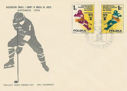 Poland FDC.2292-93: Ice Hockey World Championship 1976 Katowice - FDC