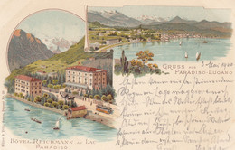 Suisse - Hôtel - Paradiso-Lugano -  Hôtel Reichman - Circulée 03/05/1900 - Litho - Lugano