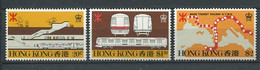 241 HONG KONG 1979 - Yvert 351/53 - Station Ferre Plan Du Reseau Et Motrice - Neuf ** (MNH) Sans Trace De Charniere - Ungebraucht