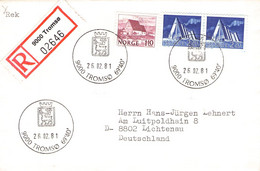 NORWAY - RECO 1981 Tromsø > LICHTENAU/DE / QG81 - Cartas & Documentos