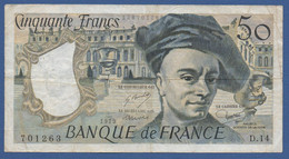 FRANCE - P.152a – 50 Francs  ''Quentin De La Tour'' 1979 Circulated Serie D.14 701263 - 50 F 1976-1992 ''quentin De La Tour''