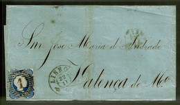 Portugal, 1855, # 7, Lisboa-Valença - Lettres & Documents