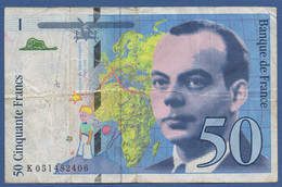FRANCE - P.157Ad – 50 Francs  ''St Exupéry'' 1999 Circulated Serie K 051482406 - 50 F 1992-1999 ''St Exupéry''