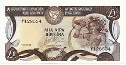 CYPRUS - 1 Pound 1. 10. 1988. P53a, UNC. (CY007) - Cyprus