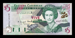 Estados Caribe East Caribbean St. Lucia 5 Dollars 2000 Pick 37L SC UNC - Caribes Orientales