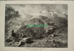 D101 140 Kameke: Madatschgletscher Ortler Riesenbild 40x28 Cm Druck 1891!! - Other & Unclassified