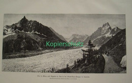 D101 151 Mer De Glace Du Dru Bergsteiger Montblanc Riesenbild 40x26 Cm Druck 1891!! - Other & Unclassified