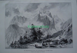 D101 152 Heilmann Kellerwand Karnische Alpen Riesenbild 40x27 Cm Druck 1899!! - Otros & Sin Clasificación