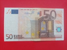 50 EURO SPAIN(V) M052A1,first Position, DRAGHI - 50 Euro