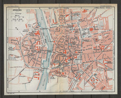 CARTE PLAN 1930 - ANGERS - CIRQUE - ÉCOLE DE MÉDECINE - PRISON - THÉATRE - CHAPELLE DE L'ESVIERE - Cartes Topographiques