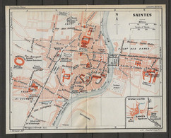 CARTE PLAN 1931 - SAINTES - HIPPODROME TRIBUNES - VÉLODROME De La SAINTONGE - HARAS DÉPOT D'ÉTALONS - Cartes Topographiques