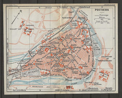 CARTE PLAN 1931 - POITIERS - PARC DE BLOSSAC - ARTILLERIE - ÉCOLE DE MÉDECINE - GARE DES TRAM - Topographical Maps