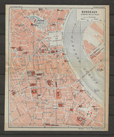 CARTE PLAN 1931 - BORDEAUX CENTRE VILLE - BAINS DE LA GRAVE - DOUANE - MANUFACTURE DES TABACS - Cartes Topographiques