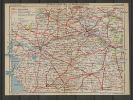 CARTE PLAN 1931 - ANGERS - NANTES - LA ROCHE SUR YON - CHOLET - LOUDIN - PAIMBOEUF - ANCENIS - LA FLECHE - BAUGÉ - Cartes Topographiques