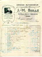 FACTURE.31.TOULOUSE.GARAGE AUTOMOBILE.J.M.SELLÉ 18 PLACE DUPUIS (HOTEL MAZÈRES) - Automobile