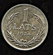 Latvia 1 Lats 1924 Silver Coin - Letland