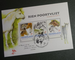 Nederland - NVPH - 3012-D25 - Velletje Met 3 Zegels - 2014 - Persoonlijk Gebruikt - Rien Poortvliet - Paarden - Pony's - Personalisierte Briefmarken