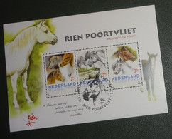 Nederland - NVPH - 3012-D25 - Velletje Met 3 Zegels - 2014 - Persoonlijk Gebruikt - Rien Poortvliet - Paarden - Pony's - Persoonlijke Postzegels