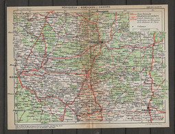 CARTE PLAN 1929 - PÉRIGUEUX - BORDEAUX - CAHORS - BAZAS - JONZAC - LA RÉOLE - GOURDON - SARLAT - BRIVE - RIBERAC - Cartes Topographiques