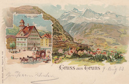 Suisse - Hôtel - Truns- Hôtel Tödi - Circulée 07/08/1903 - Litho - Trun