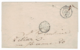 1841 - LAC De Paris Pour Paris - Au Verso, 2 Cachets De Distribution J13 (1162 Et 1181) + 1167 5e Levée - 1801-1848: Precursori XIX