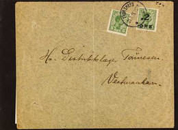 1919 Local Cover Franked Denmark 5ore Green Plus 2ore On 5ore Local Overprint, Fac 3+, Tied By Thorshavn 21.1.19 Cds Can - Faeroër