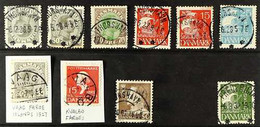 DENMARK USED IN FAROE ISLANDS 1922-67 Group Which Includes Some Very Nice FORERUNNERS Incl 1927 "VAAG" And 1935 "KVALBO" - Faeroër