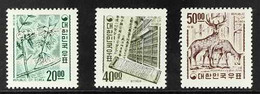 1967 20w, 40w, And 50w Redrawn Definitive Set On Granite Paper, Scott 582/584 Or SG 709/711, Never Hinged Mint. (3 Stamp - Corée Du Sud