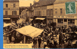 10 - Aube -   Villenauxe La Grande - Place Du Marche Et Rue Du Cimetiere   (N6315) - Other & Unclassified