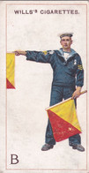 2  Letter  B - Signalling Series 1911 - Wills Cigarette Card - Original Antique - Alphabet - Military - Navy - Wills
