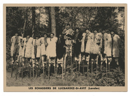 CPSM   40   LANDES  -     LES ECHASSIERS DE LUCBARDEZ SAINT AVIT   -   ACCORDEONISTE - Personnages