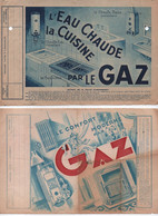 2 Factures GAZ/ Avec Publicités Confort Moderne & Eau Chaude /Gaz Banlieue Paris/BOULOGNE/ Lerouge/ 1943    GEF73 - Electricity & Gas