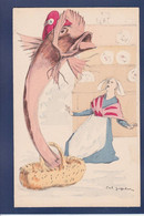 CPA Poisson Surréalisme Art Nouveau Femme Girl Woman Politique Satirique Marianne Non Circulé Litho - Pescados Y Crustáceos