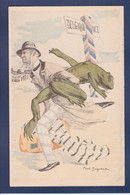 CPA Poisson Surréalisme Art Nouveau Politique Satirique Marianne Non Circulé Litho Grenouille Belgique - Fish & Shellfish