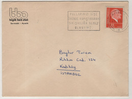 TURKEY -AYVALIK  TO ISTANBUL 1977  USED COVER - Briefe U. Dokumente