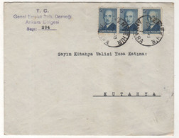 TURKEY -ANKARA   TO KUTAHAYA 1949  USED COVER - Brieven En Documenten