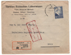 TURKEY -ISTANBUL  TO  HEYBELIADA 1946   USED COVER - Brieven En Documenten