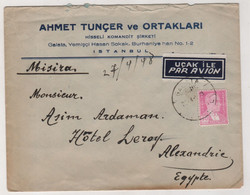 TURKEY -ISTANBUL  TO  EGYPTE  1948  USED COVER - Storia Postale