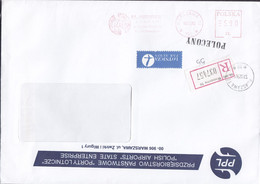 Poland 'POLISH AIRPORTS' STATE ENTERPRISE Registered & LOTNICZA Par Avion Labels Meter 1998 Cover Freistempel Brief - Franking Machines (EMA)