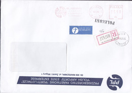 Poland 'POLISH AIRPORTS' STATE ENTERPRISE Registered & LOTNICZA Par Avion Labels Meter 1998 Cover Freistempel Brief - Macchine Per Obliterare (EMA)
