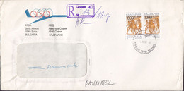 Bulgaria ATSA Sofia Airport Registered Einschreiben SOFIA AIRPORT 1997 Cover Brief Denmark Horse Pferd Cheval - Covers & Documents