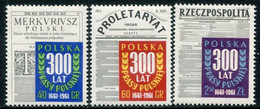 POLAND 1961 Tercentenary Of Polish Press MNH / **.  Michel 1218-20 - Unused Stamps