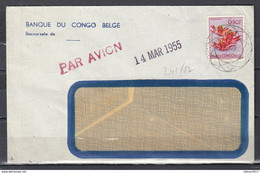 Brief Van Banque De Congo Belge Met Annulatiestempel - Storia Postale
