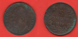 Italia Regno 5 Centesimi 1896 Rè Umberto I° Copper Coin Regno D'Italia Rare Date - 1878-1900 : Umberto I