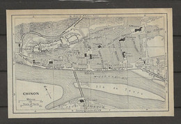 CARTE PLAN 1929 - CHINON - ILE DE TOURS - MUSÉE - CHATEAU DU MILIEU - CHATEAU St GEORGES - Cartes Topographiques